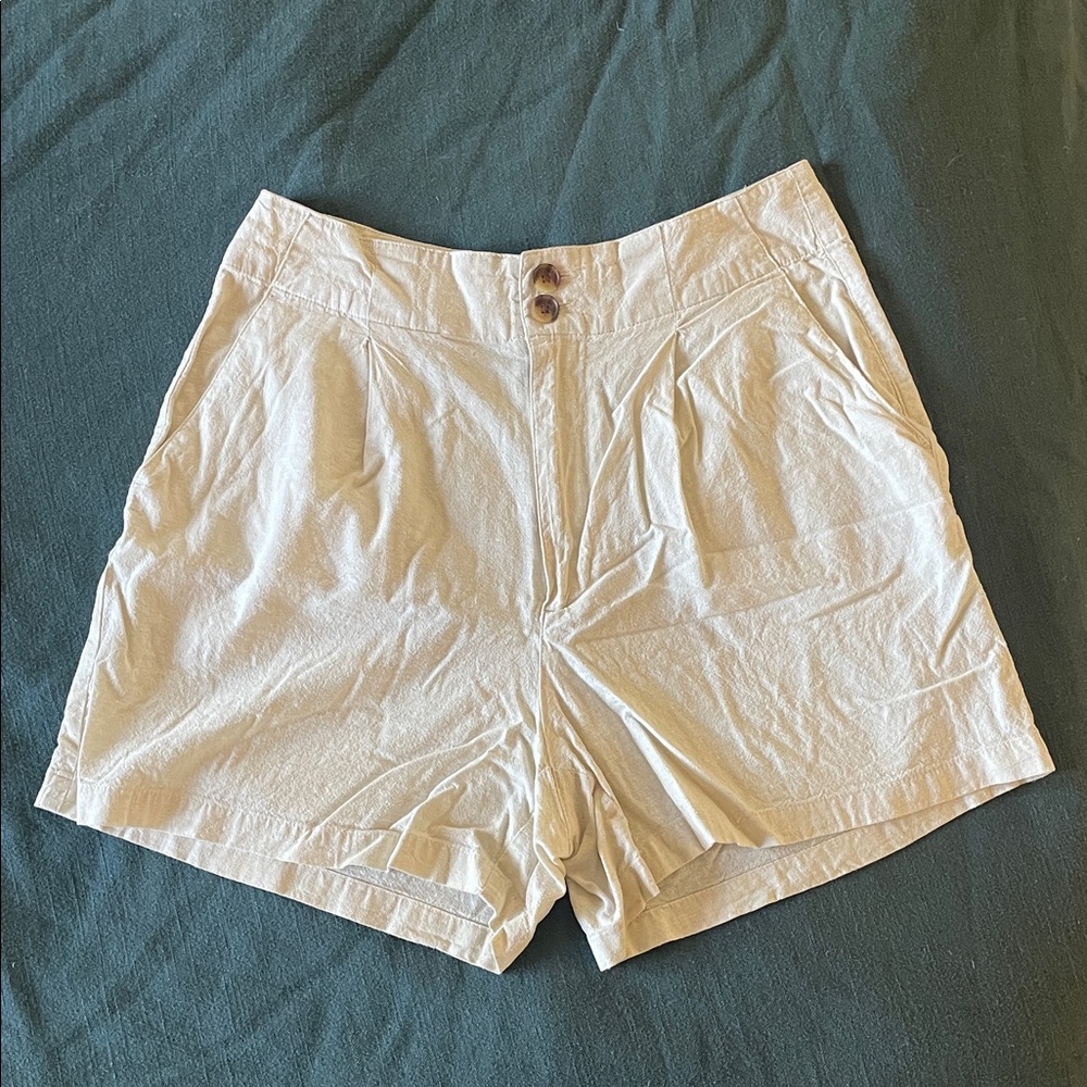 Marine Layer Women's White/Cream Linen Shorts